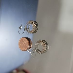 Gently Loved real silver 925 Moon Gothic style with backings